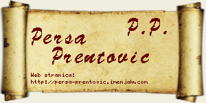 Persa Prentović vizit kartica